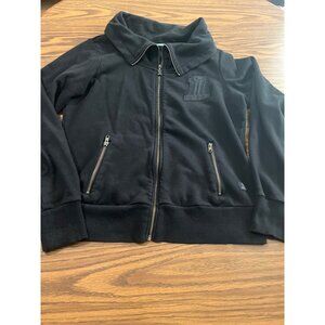 Harley Davidson black zip front collared jacket